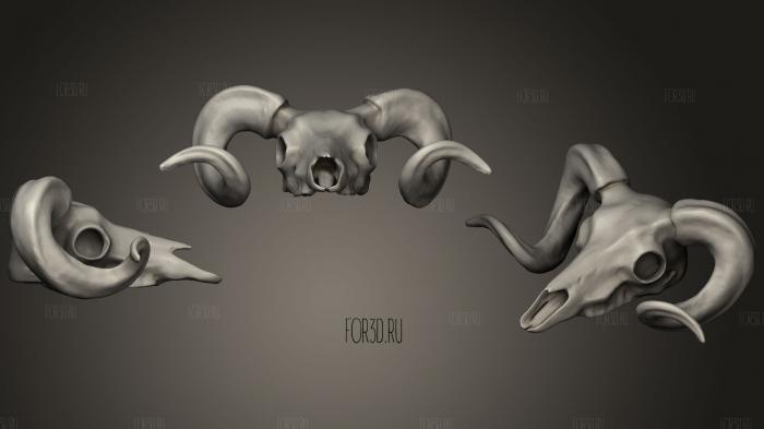 Bighorn Ram Skull stl model for CNC